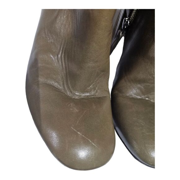 TORY BURCH Faye Olive Leather Knee High Boots - Size 6 1/2 - Picture 7 of 11